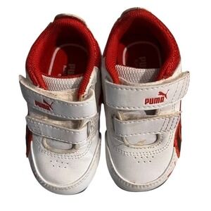 Puma Kinder-Fit EcoOrtholite Toddler Sneakers White Red Hook Loop Size 4C EUR 19